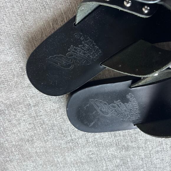Ancient Greek Sandals Pella Rivets sandal in black leather - Picture 3 of 5